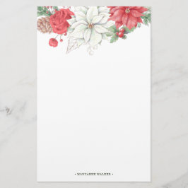 Papelaria Papel de carta de monograma de folhagem Elegante d