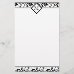 Papelaria Papel de Carta de Monograma Floral