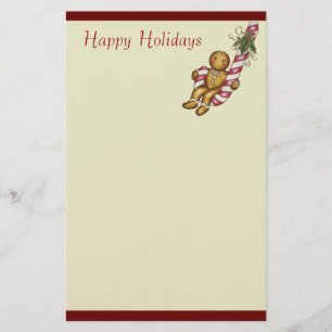 Papelaria Papel de Carta de Natal com Biscoito de Gengibre
