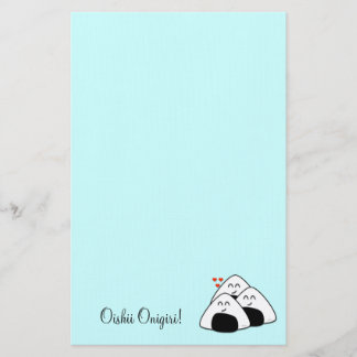Papelaria Papel de carta de Oishii Onigiri (azul pálido)