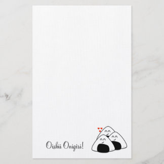 Papelaria Papel de carta de Oishii Onigiri (branco)