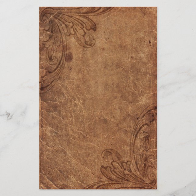 Papelaria Papel de carta de olhares de couro embutidos (Frente)