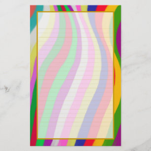 Papelaria Papel de carta de ondas coloridas