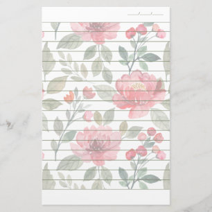 Papelaria Papel de carta de padrão verde de cereja