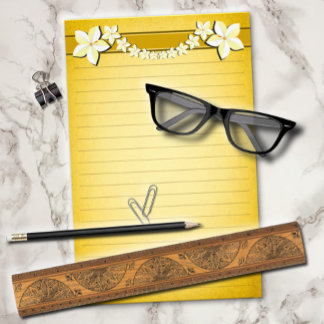 Papelaria Papel de carta de Pergaminho Floral Dourado russo