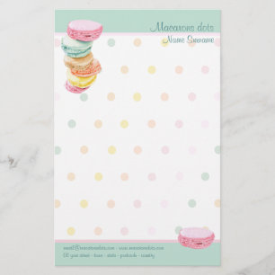 Papelaria Papel de Carta de Pontos Macarons