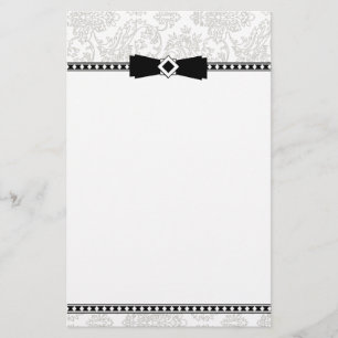 Papelaria Papel de carta de prata e preto