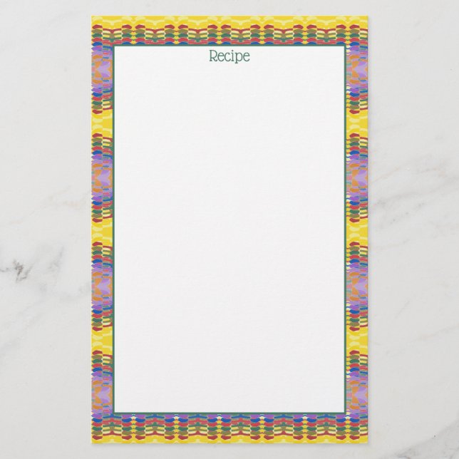 Papelaria Papel de Carta de Receita com Teal (Frente)