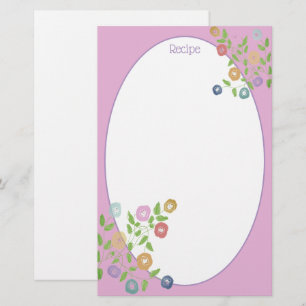 Papelaria Papel de Carta de Receita Flor Rosa