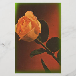 Papelaria Papel de carta de Rosa Amarelo Vintage