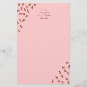 Papelaria Papel de carta de Rosa personalizável - Inclua se