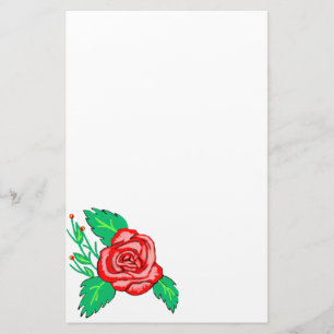 Papelaria Papel de carta de Rosa vermelha