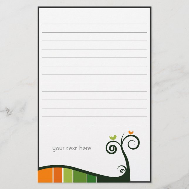 Papelaria Papel de carta de Swirls (Frente)