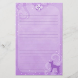 Papelaria Papel de Carta de Terrier Rat Mágico Roxo
