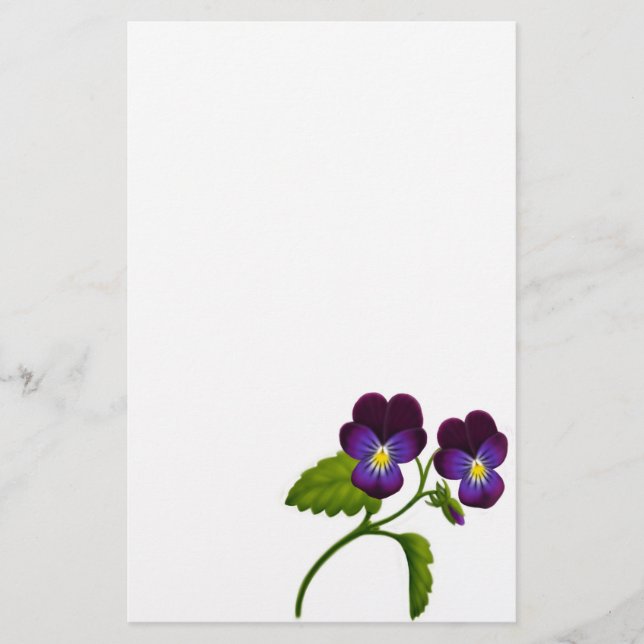 Papelaria Papel de carta de Viola Pansy (Frente)