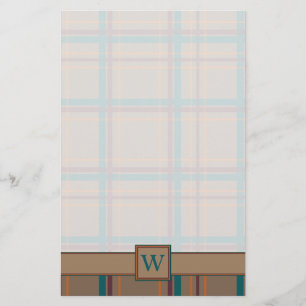 Papelaria Papel de Carta de Xadrez Chic Autumn
