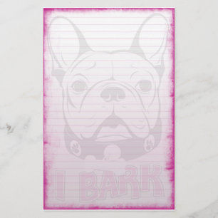 Papelaria Papel de carta do buldogue francês