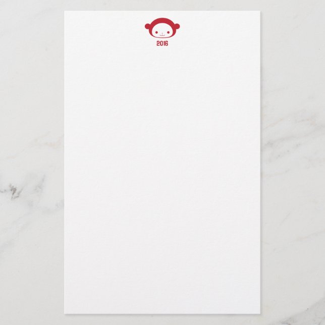Papelaria Papel de carta do macaco 2016 (Frente)