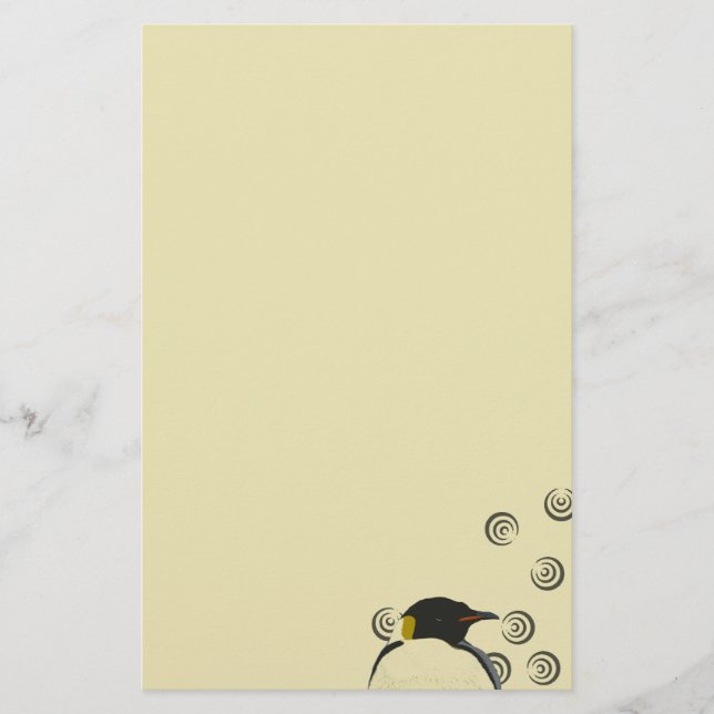 Papelaria Papel de carta do pinguim (Frente)