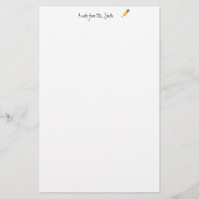 Papelaria papel de carta do professor (Frente)