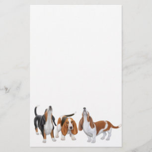 Papelaria Papel de carta do trio do Basset