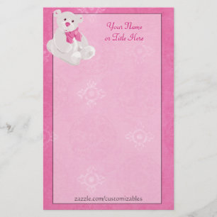 Papelaria Papel de carta do Urso Rosa