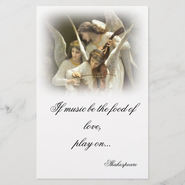 Papelaria Papel de Carta dos Anjos Musicais (Frente)