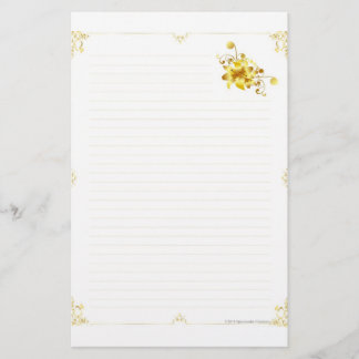 Papelaria Papel de carta Dourado da flor