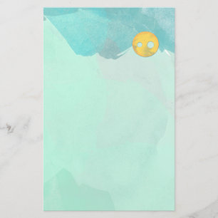 Papelaria Papel de carta ecológico azul e amarelo