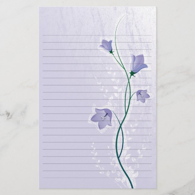 Papelaria papel de carta elegante com flores de lavanda para (Frente)
