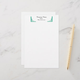 Papelaria Papel de Carta Elegante de Fronteira de Canto Teal