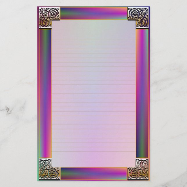 Papelaria Papel de carta fino "Cantos Célticos Oito" (Frente)