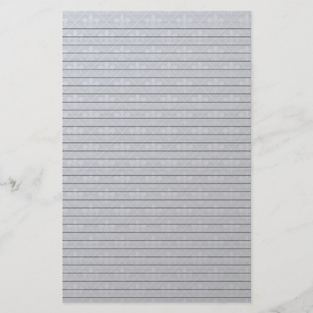 Papelaria Papel de carta Fleur de Lys com linhas opcionais (Frente)