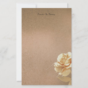 Papelaria Papel de Carta Floral de Bronze Personalizado