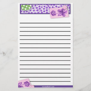Papelaria Papel de Carta Floral de Linha Espessa