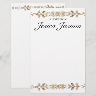 Papelaria Papel de Carta Floral Personalizado com Nome