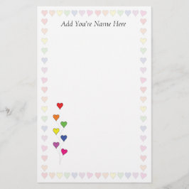 Papelaria Papel de carta Flutuante de Corações de Balões