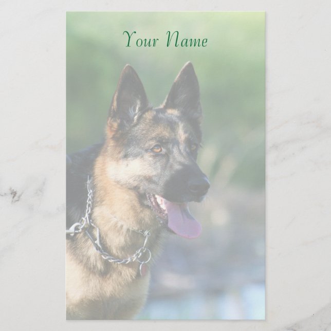 Papelaria papel de carta german shepherd (Frente)
