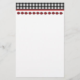 Papelaria Papel de carta Gingham Ladybug