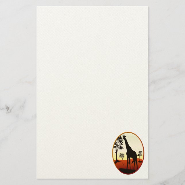 Papelaria Papel de carta Girafa Oval (Frente)