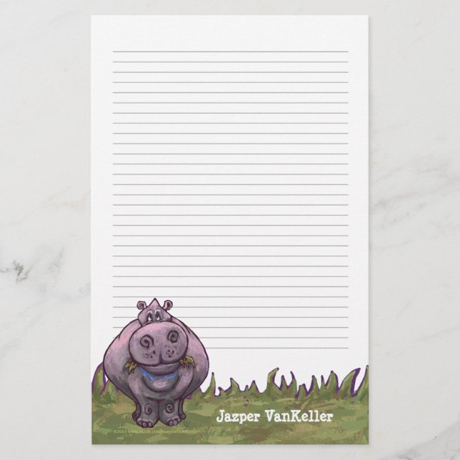 Papelaria Papel de Carta Hippopotamus (Frente)