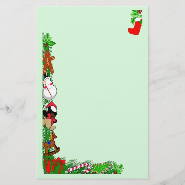Papelaria Papel de Carta Holiday Boughs (Frente)