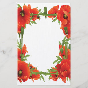 Papelaria Papel de carta Laranja Poppies