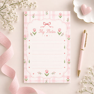 Papelaria Papel de Carta Listrado de Tulipa em Aquarela Rosa