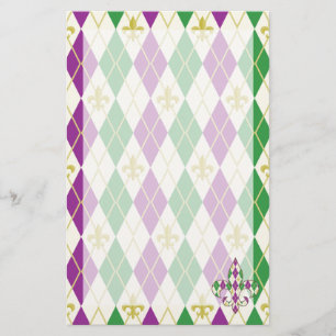 Papelaria Papel de Carta Mardi Gras Argyle