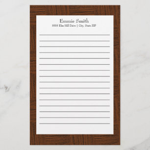 Papelaria Papel de Carta Marrom e Branco Personalizado