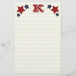 Papelaria Papel de carta Monograma K / Estrelas K Iniciais