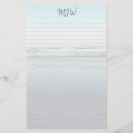 Papelaria Papel de Carta Monogramado com Linhas e Ondas Rola