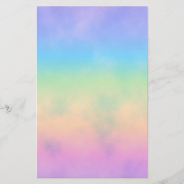 Papelaria Papel de Carta Neon Rainbow Clouds (Frente)