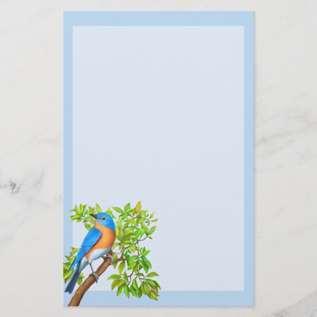 Papelaria Papel de Carta para Aves Selvagens da Bluebird Ori (Frente)